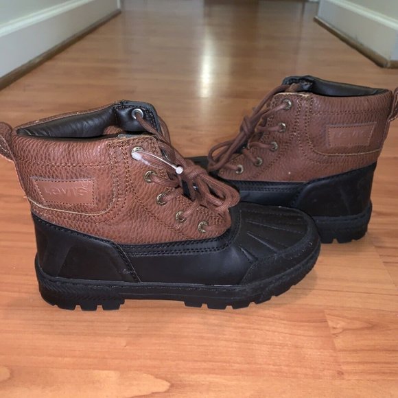 Levis Boys Size 3.5 Winter Snow Duck Boots Brown Tones Casual - Picture 4 of 8